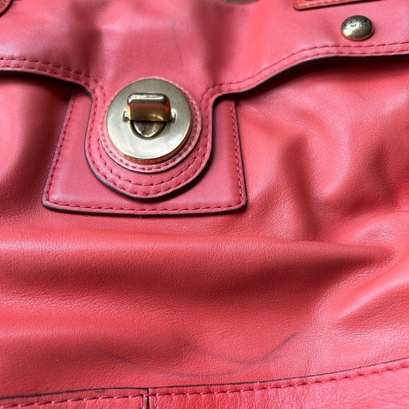 Coach Peyton Coral Leather Satchel with Brass Hardware. - Picture 2 of 13